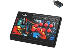 PXN Arcade Fight Stick, X8 Street Fighter Arcade Game Fighting Joystick with USB Port, with Turbo & Audio Functions, Suitable for PS3 / PS4/ Xbox Series X|S/Xbox One/Nintendo Switch/PC Windows