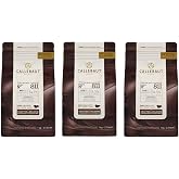 Callebaut Finest Belgian Chocolate Melting Callets Bundle 811 Dark 54.5% 3 x 1Kg