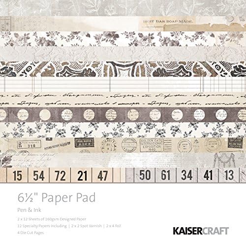 Kaisercraft Paper Pad 6.5"X6.5" 40/Pkg-Pen & Ink