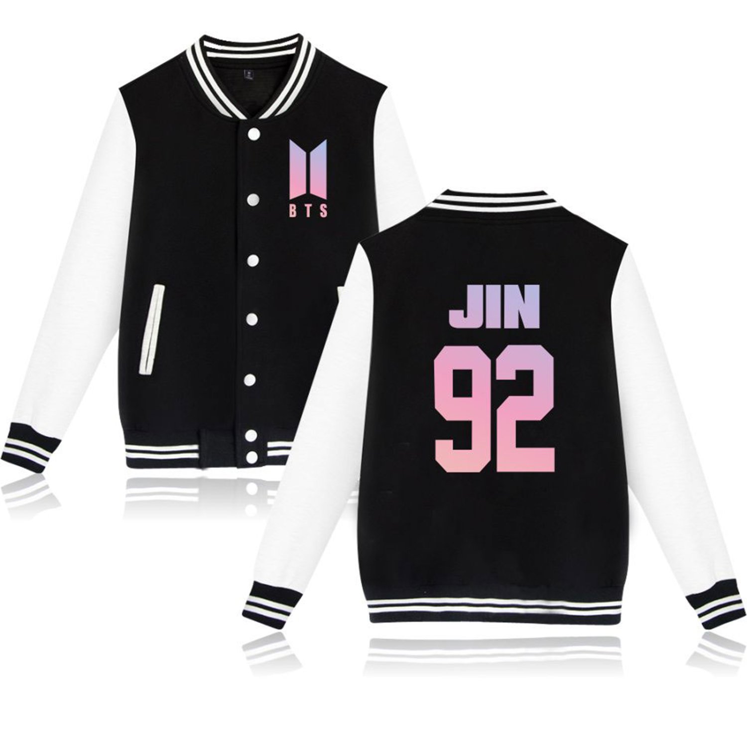 Veste De Baseball Kpop Love Yourself - Sweat à Capuche Inspiré De BTS (Jimin, Jungkook, V, Suga, Etc.) - 70% Coton, 30% Polyester