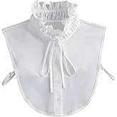 DNLKWGO Turtleneck Dickey Collar Shirt False Collar Blouse Elegant Ruffle Collar Button Down Half Shirt for Women