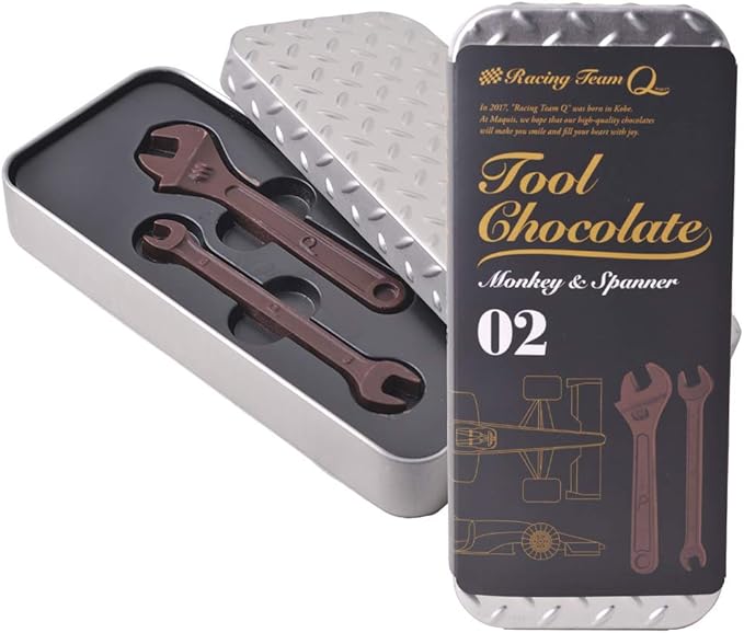 Amazon バレンタイン 工具のチョコレートセット ミニ缶入り おもしろチョコレート 02 モンキー スパナ エンタメゴルフ チョコレート 通販