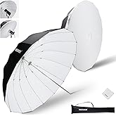 NEEWER 71"/180cm Parabolic Reflective Photography Umbrella Softbox with White Inner Diffuser Cover, Cleaning Cloth & Bag, Qui