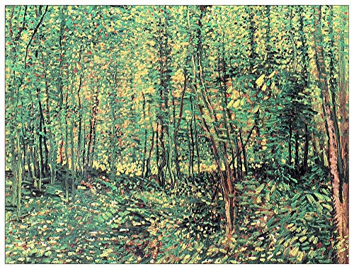 ArtPlaza Van Gogh Vincent-Trees and Undergrowth Panel Decorativo, Madera MDF, Multicolor, 120x90 Cm
