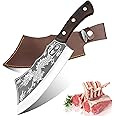 Handmade Dragon Knife, 8.2'' Cuchillo de Cocina Afilado, Dragon Slaying Knife, Japanese Black Dragon Knife, Handmade Super Sharp High Carbon Stainless Steel Kitchen Knives with Sheath (B)