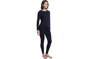 Foucome Maternity Thermal Underwear Set Long Johns Base Layer Top and Bottom Pajamas for Pregnant Women
