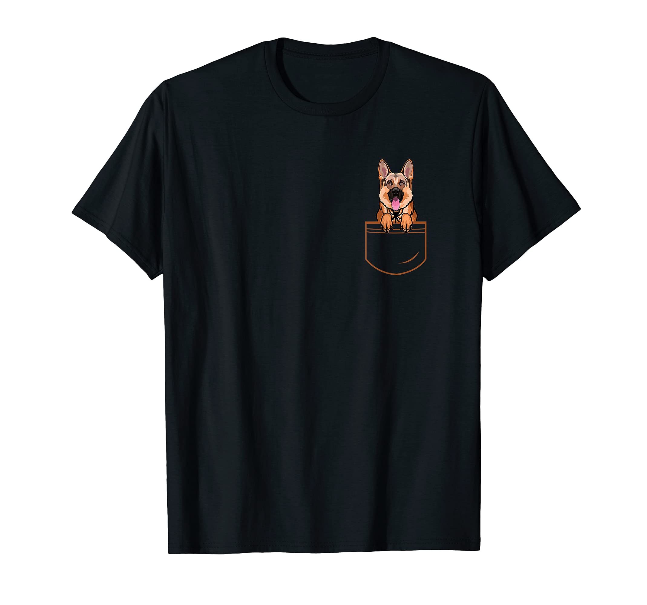 Cute shepherd dog in the breast pocket dogs dog lovers T-Shirt