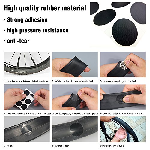 [- DAWAY Bike Tyre Repair Tool Kit A35 Bicycle Frame Bag with 120 Psi Mini Pump, 16 in 1 Multi Tool