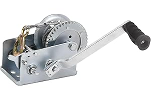LFGUD Hand Winch Boat Trailer Winch 2500lbs Heavy Duty Hook with 33ft Steel Cable, Two Way Ratchet Manual Operated Winch for Trailers ATV UTV Boat Marine
