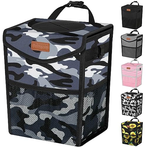 Pritent Car Trash Can with Lid, Cute Leakproof Car