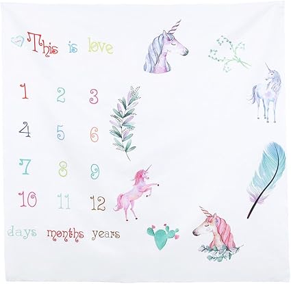 Oulii Couverture Jalon Photographie Bebe Avec Licorne Pour Nouveau Ne Garcon Fille Licorne Amazon Fr Bebes Puericulture