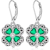 St Patricks Day Accessories Clover Earrings For Women Sterling Silver Shamrock Earrings Celtic Knot Dangle Jewelry Valentine Mothers Day Irish Shamrock Gifts