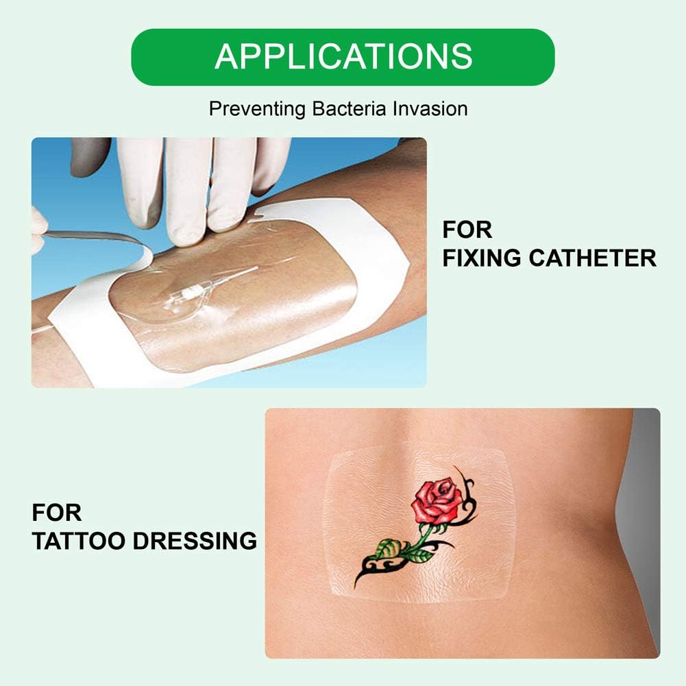 18 PCS Transparent Film Dressing 6x8 inch, Sterile, Waterproof Adhesive Wound Cover Bandage Tape, Film Dressing for Post Surgical, Scar Therapy, Medical Supplies, Tattoo Dressings, Pack of 18: Health & Personal Care