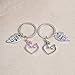 Meiligo Fashion 2 Pcs Couples Gift Alloy Her Buck His Doe Letter Heart Puzzle Dog Tag Key Chain Bracelet Broken Heart Matching Engraved Heart Letter Bracelet Key Chain (Key chain(2pcs)-2)