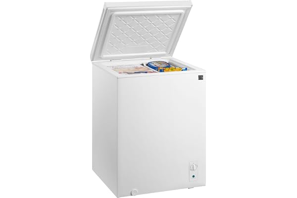 Kenmore Deep Freezer - Convertible Refrigerator/Chest Freezer, 1 Hanging Basket, Garage Ready, Meat Storage, Front Drain, Congelador For Home, Apartment, Basement, Dorm, Cottage 5.0 Cubic Feet White