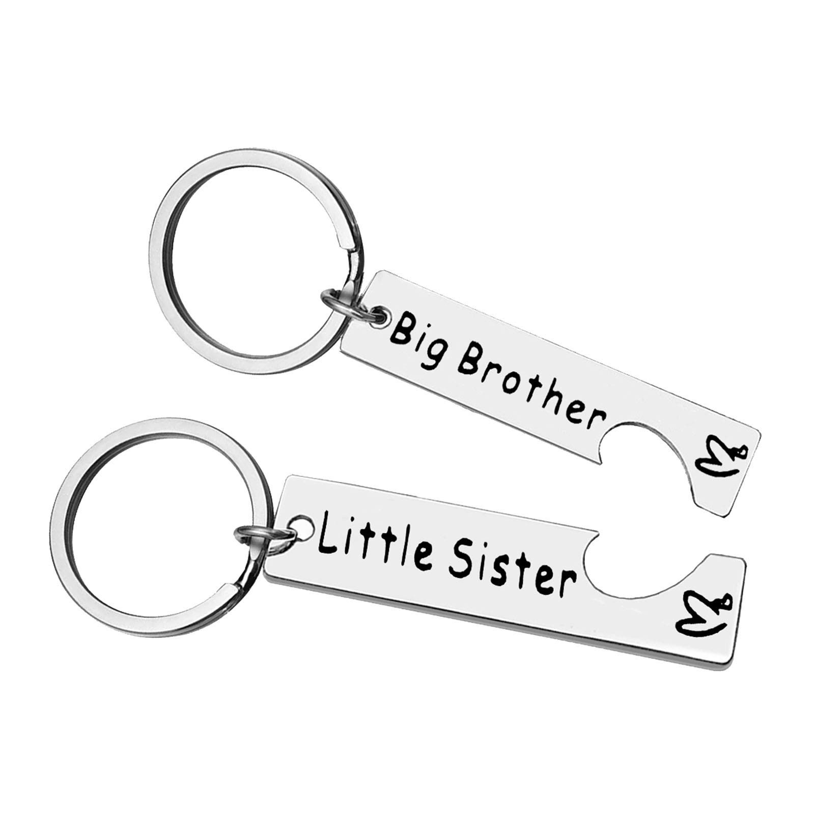 Ximalun Sister Brother Keyring Set Brother and Sister Gifts for Little Sister Big Brother Keyring Set for Little Sister Gifts from Brother Christmas Birthday Gifts Family Gifts for Sister Brother
