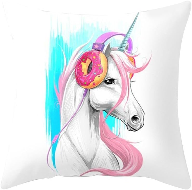Beautydecor Lovely Unicorn Pillow Case Bed Waist Cushion Cover Cafe Home Decor Gift (6#)