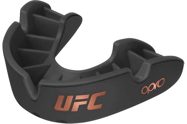 OPRO Bronze Level UFC Moldable Mouth Guard, Essential Fit (Black) | Easy Self-Fit Mouth Guard for Adults & Kids, Boxing Mouth