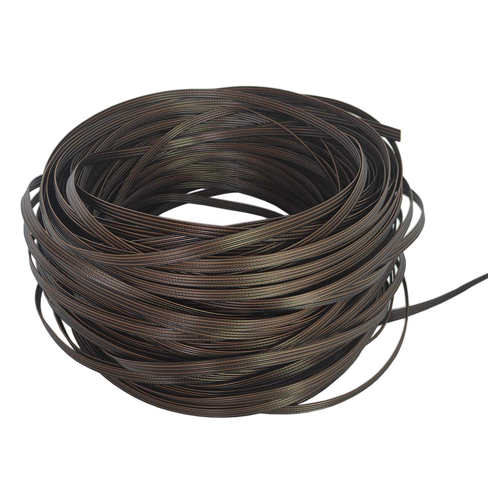 RNY 200 feet Brown with Black Ribbing Polyethylene Plastic Rattan for Repair Rattan Chair Table (Brown with Black Ribbing)