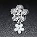 BAMOER Charm 925 Sterling Silver Charm Black Flower Charm Various Dazzling CZ Bead Charm For Women Snake Bracelet Charm (Duo Daisy)