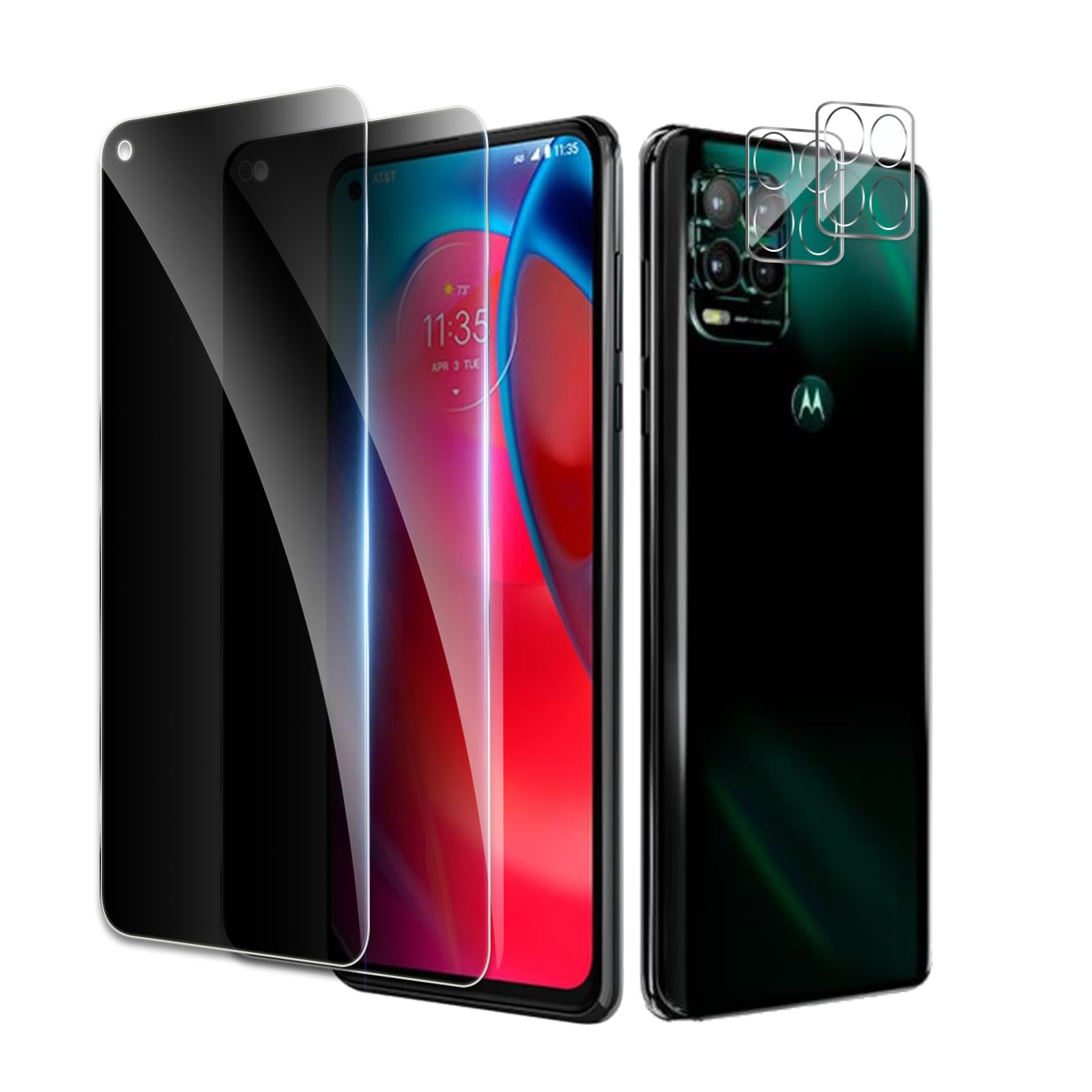 Photo 1 of [2+2 Pack] Privacy Screen Protector for Motorola Moto G Stylus 2021, Anti-Spy Shatterproof Tempered Glass with Camera Lens Tempered Glass 9H Hardness Bubble Free Anti-Glare Case Friendly