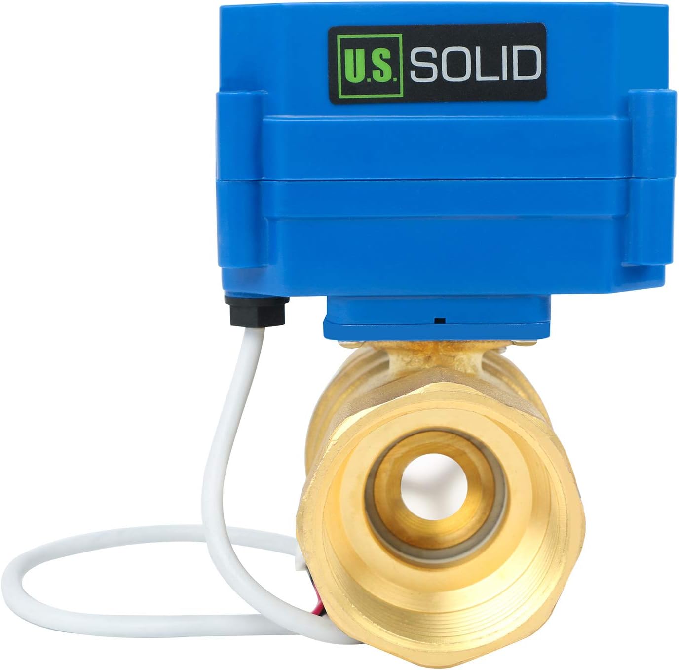 U.S. Solid 1 1/4" Brass Motorized Ball Valve 220V AC (85-265 V AC) DN32 Electrical Ball Valve, 2 Wire Auto Return Setup