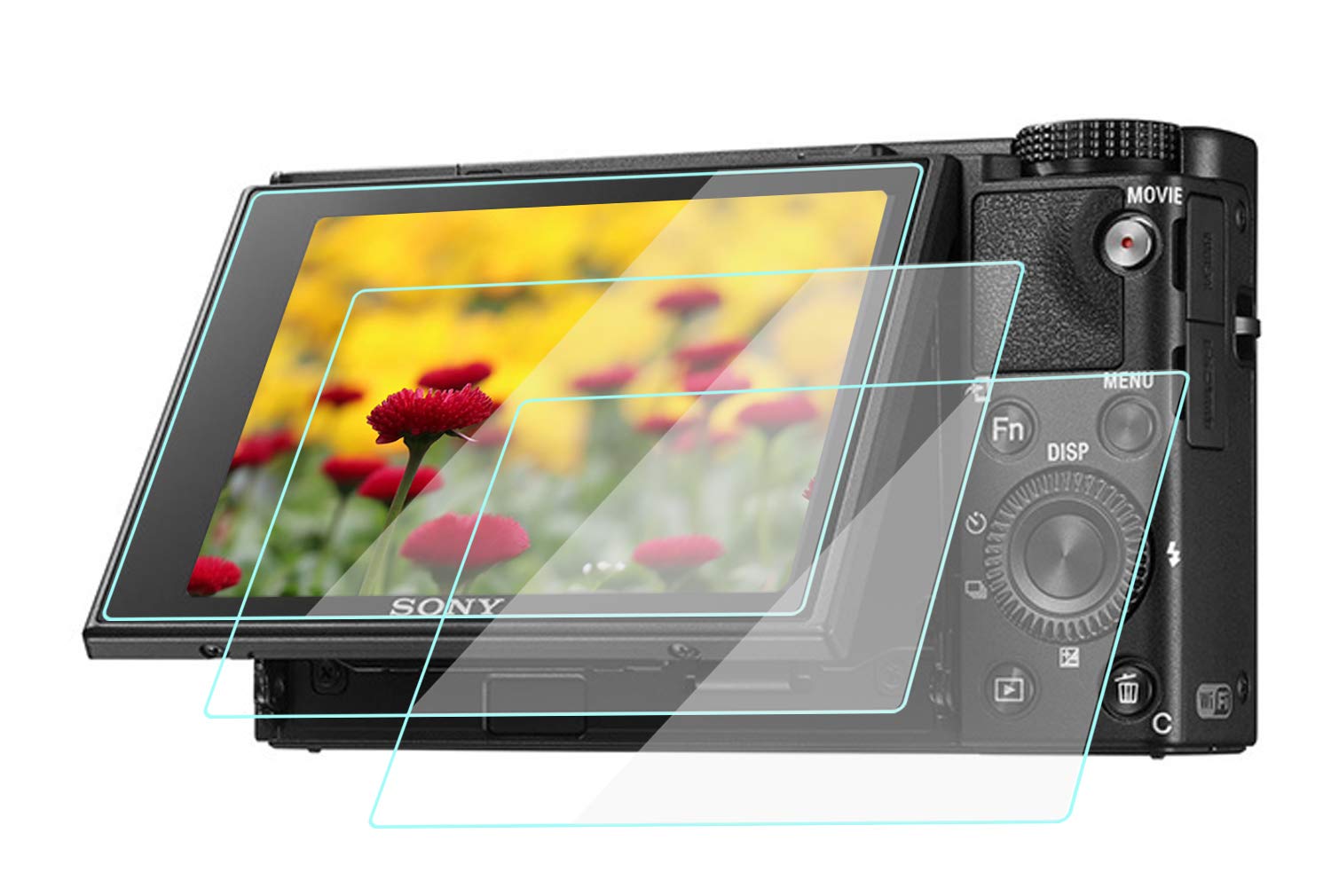 A7iii Screen Protector Anti-Scrach Anti-Bubble Ultra-Clear 9H Tempered Glass (3 Pack), Compatible for Sony ZV-1 ZV-E10 A7C A7iii A7R2 Camera