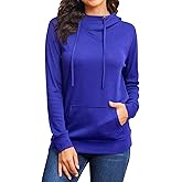 Bulotus Cowl Neck Lightweight Sweatshirts Womens Hoodies Pullover Long Sleeve