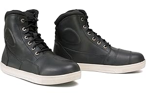 Milwaukee Leather MBM9002 Men's Black Leather Reinforced Street Biker Riding Shoes w/Shift Protect Ankle Support - 10.5