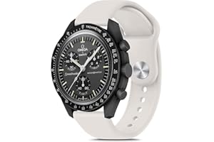 Meliya Bands for Moonswatch Watch, Soft Silicone Strap Compatible with Omega X Swatch Moonswatch Speedmaster/Rolex/SEIKO 20mm Watch, Swatch Omega Moonswatch Speedmaster Watch Replacement Band for Women Men