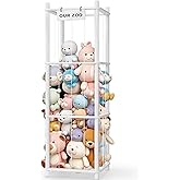 Woodure Stuffed Animal Storage & Organizer, Wooden Cute Zoo Toy Holder for Toddler Rooms, Playrooms & Bedrooms(White)