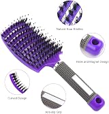 URAQT Boar Bristle Paddle Hair Brush for Women Reducing Frizz Detangle view 2