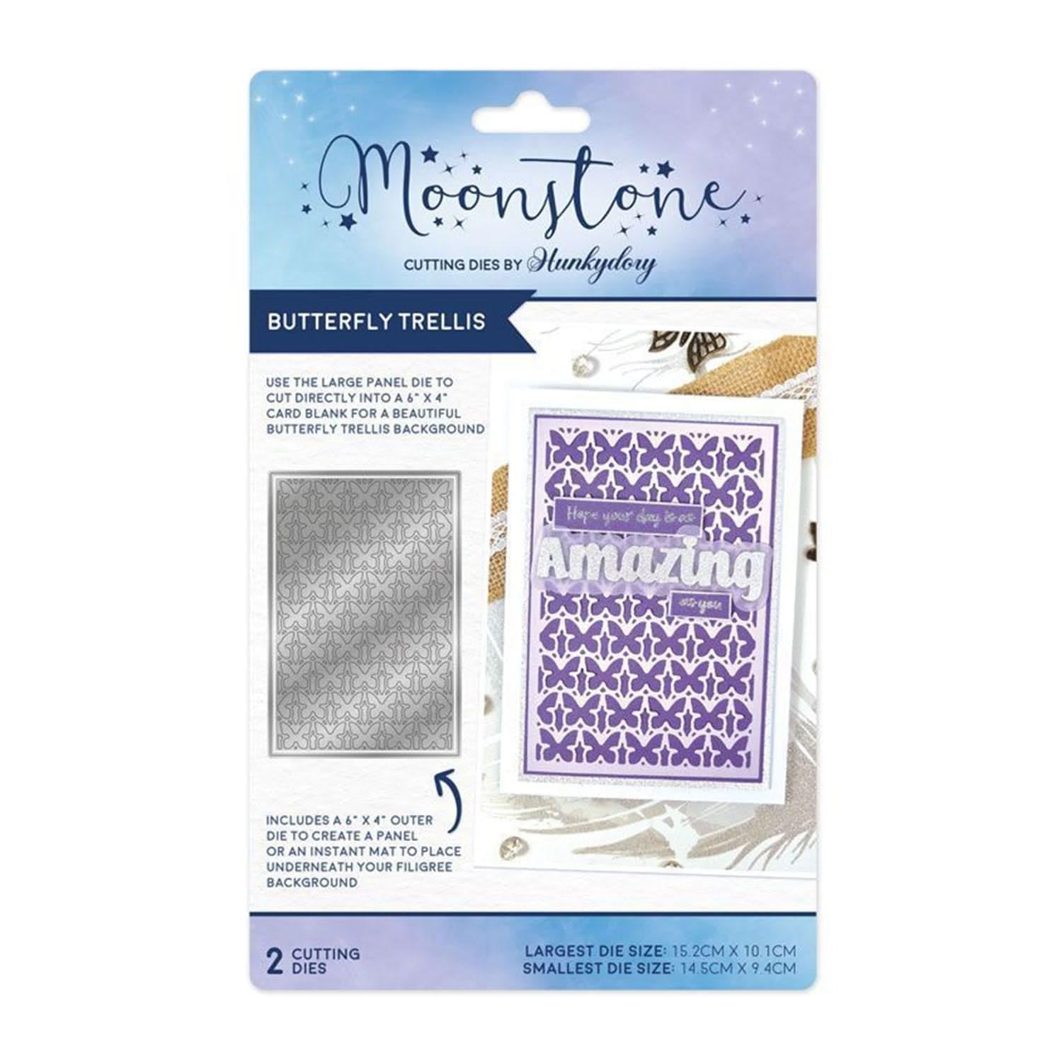 Hunkydory Moonstone - Butterfly Trellis Panel Die - MSTONE720