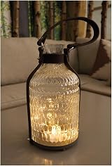 Noma Glass Lantern with Leather Handle Pack of 1