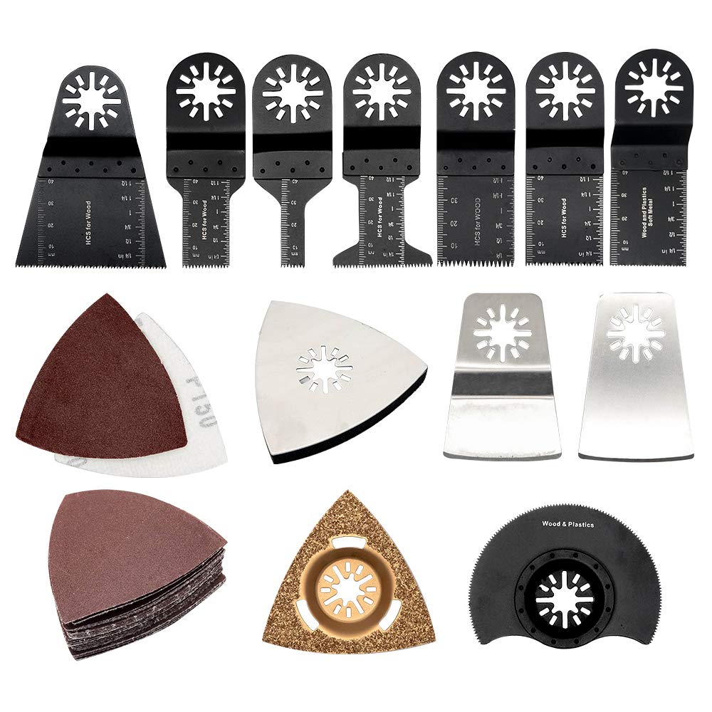 Oscillating Accessory Kit MASO 38-Piece Multi-Tool Accessory Kit Mix Oscillating Saw Blades for Sanding, Grinding, Polishing and Cutting