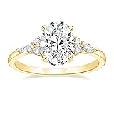 TIGRADE 3CT Engagement Ring Oval Cut Cubic Zirconia