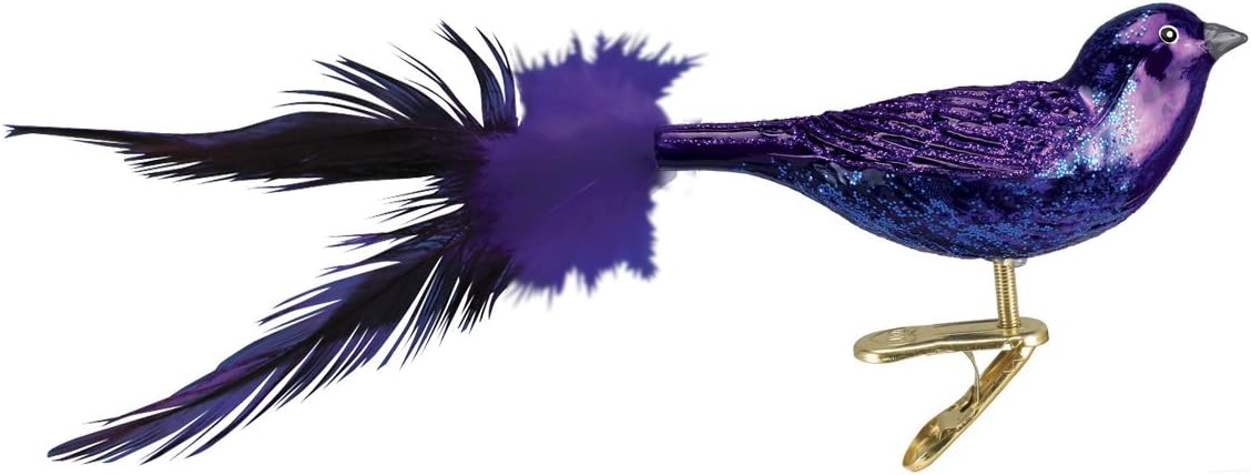 Ornaments - Old World Christmas Ornaments: Bird Watcher Collection Glass Blown Ornaments for Christmas Tree, Purple Martin