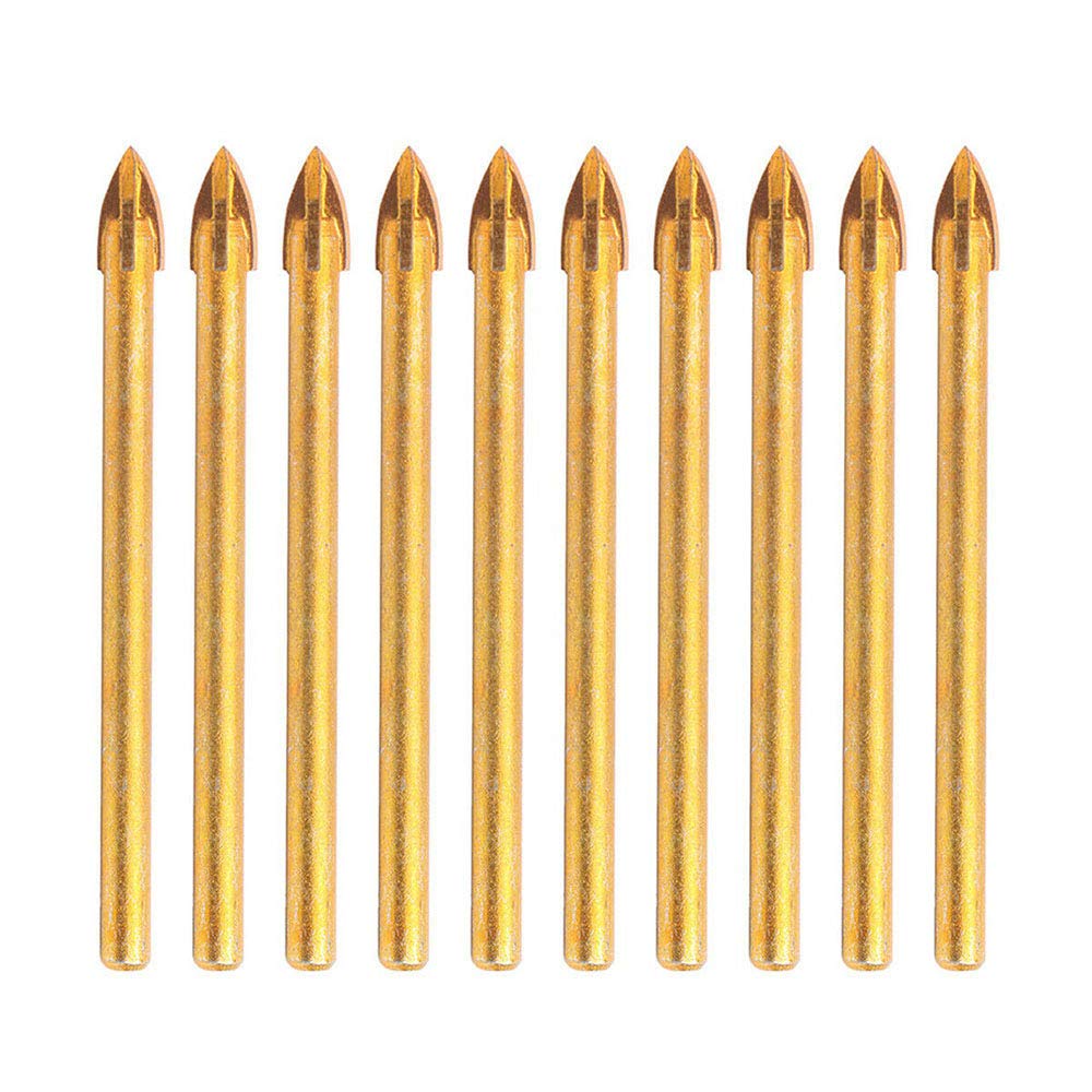 10Pcs 4mm Carbide Drill Bit Tungsten Tile Glass Ceramic Cross Spear Head Drill Bit