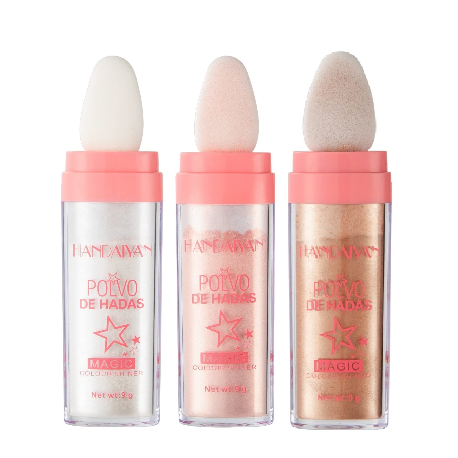 Highlight Patting Powder Facial High Light Blusher Sparkly Shimmer Natural High Gloss Powder For Face Body Hair Fairy High Light Patting Powder (All)