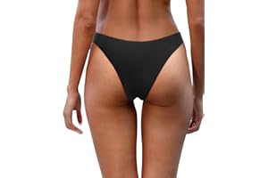 Aqua Eve Women Cheeky Bikini Bottom Brazilian High Cut Swim Bottom Low Rise Bathing Suit Bottom