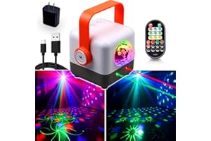 KOOT Disco Ball Party Lights with Sound Activation & LED Pattern Projection, Strobe Stage Light for Birthday, Wedding, Club, KTV, Bar, Home Dance, Xmas, Halloween, Karaoke, Remote Control