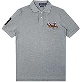 POLO RALPH LAUREN Mens Custom Slim Fit Mesh Triple Pony Polo Shirt