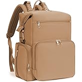 CEI-CEI Neoprene Diaper bag Backpack Waterproof Baby Changing Bags for Mom and Dad with Changing Pad Large Travel Maternity Tote with Insulated Pockets and Organised Compartments (Oat)
