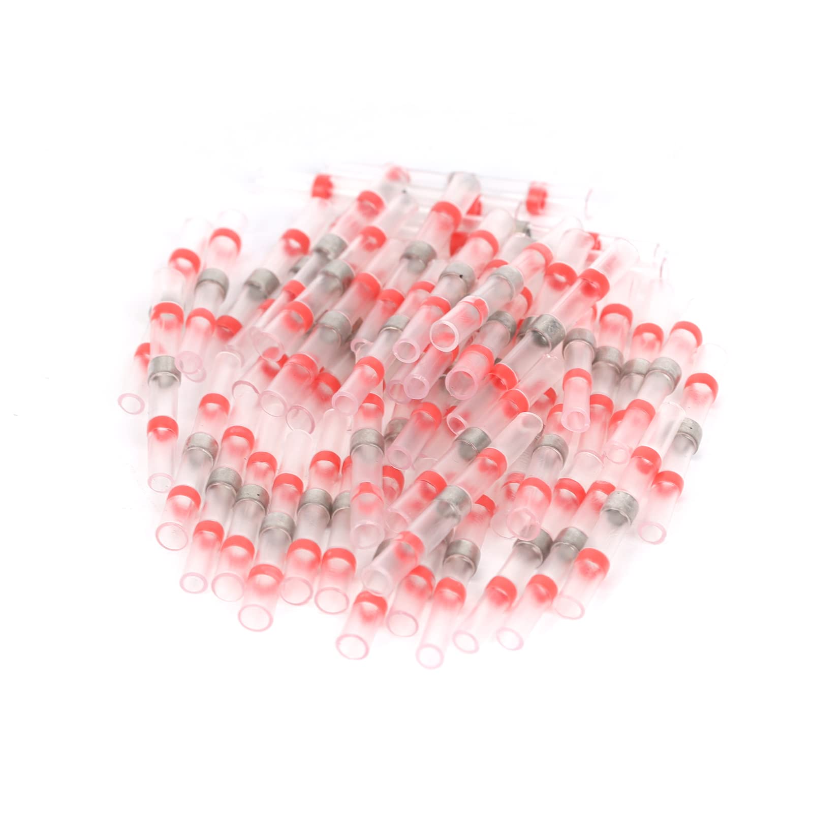 Ruimou 50Pcs Red Solder Heat Shrink Tube Waterproof Insulated Connector AWG22-18 for Wire Terminal Connection, Car, Boat, Stereo (Red 50PCS) — image 1