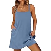 ANRABESS Women Summer Dress 2026 Beach Vacation Outfits Tennis Athletic Workout Romper Dress Built in Shorts Travel Clothes