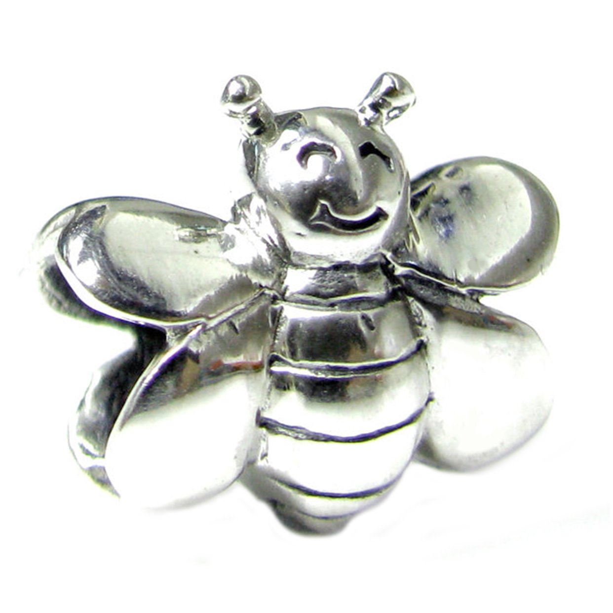 Queenberry Sterling Silver Smile Honey Bee European Style Bead Charm