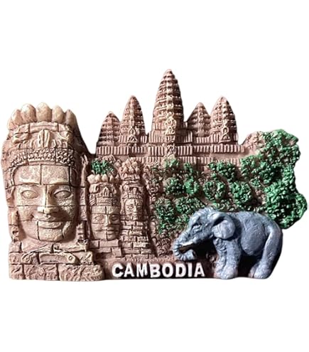 Magnete Frigorifero 3D Angkor Wat Cambodia – Souvenir Da Viaggio In Resina, 7x6 Cm, Decorazione Casa E Cucina