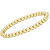 Pure Collection by Ross-Simons Italian 5mm 18kt Gold Over Sterling Bead Stretch Bracelet