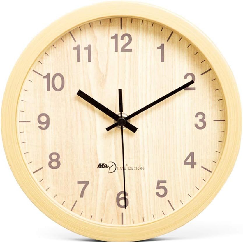 NonTicking Wall Clock, Attoe 8 Inches Silent Movement Imitation Wood