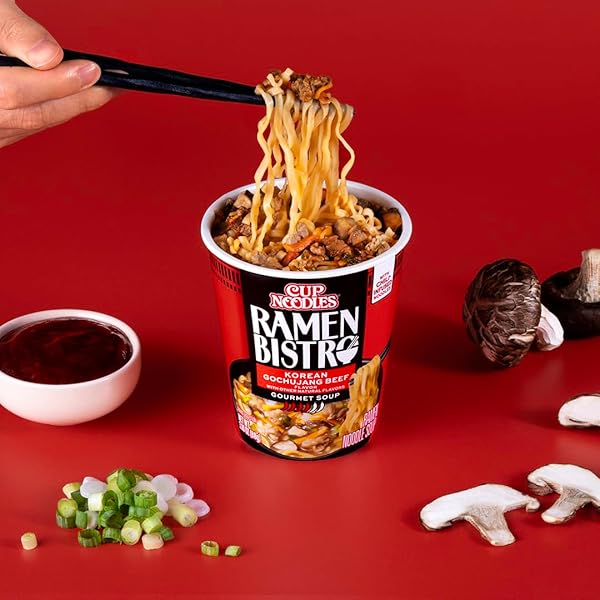 NISSIN CUP NOODLE RAMEN BISTRO, KOREAN GOCHUJANG BEEF, 3.1 OUNCE (PACK OF 6)